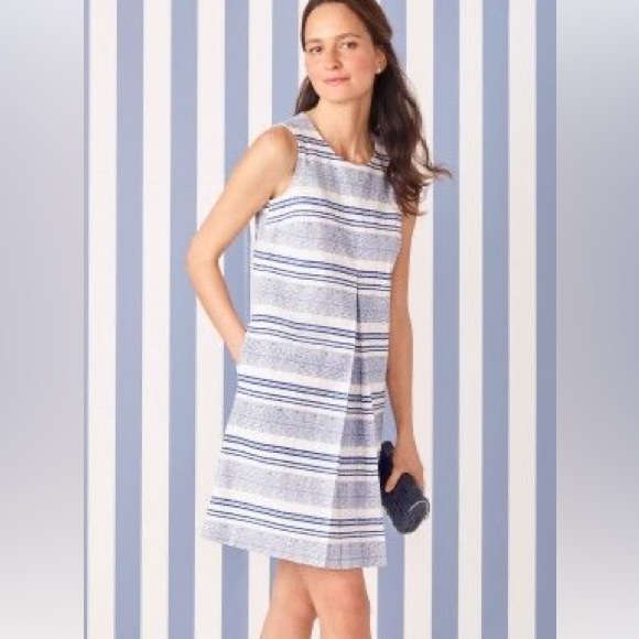 J. McLaughlin Dresses & Skirts - J. McLaughlin Navy Blue Cream Striped Tracy Mini Dress